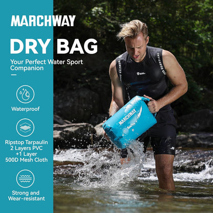 MARCHWAY Floating Waterproof Dry Bag Backpack – 10L Ultimate Gear Protection for Kayaking, Boating, Camping & More