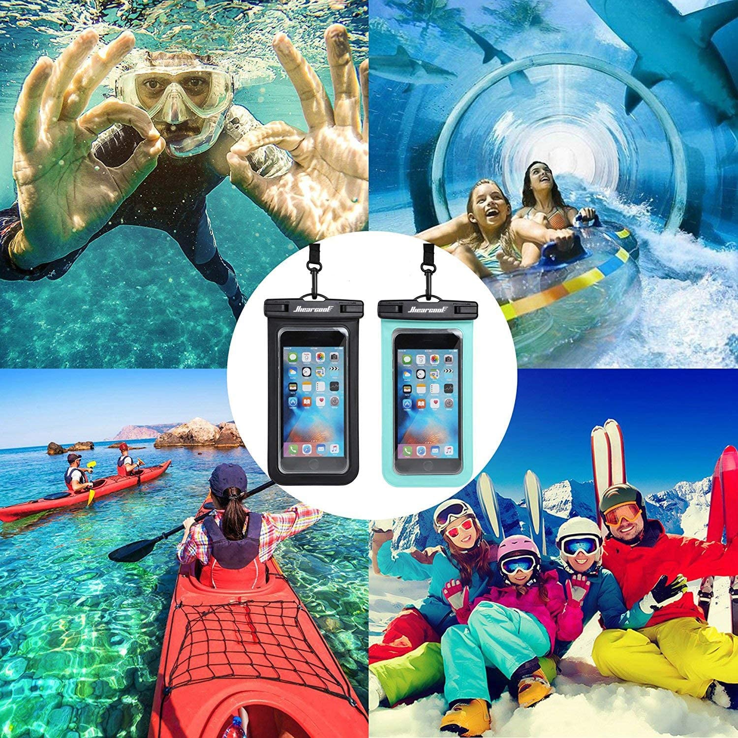 Hiearcool Waterproof Phone Pouch - 2 Pack