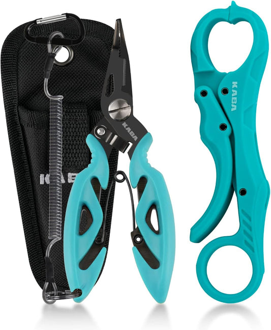 Kaba Mini Fish Lip Gripper Set – 5" Fishing Pliers & Grabber Clip