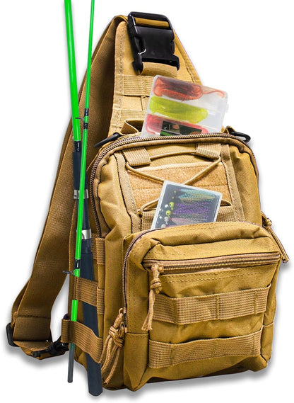 Fishing Sling Backpack with Rod Holder – Ultimate Fly Fishing Tackle Bag