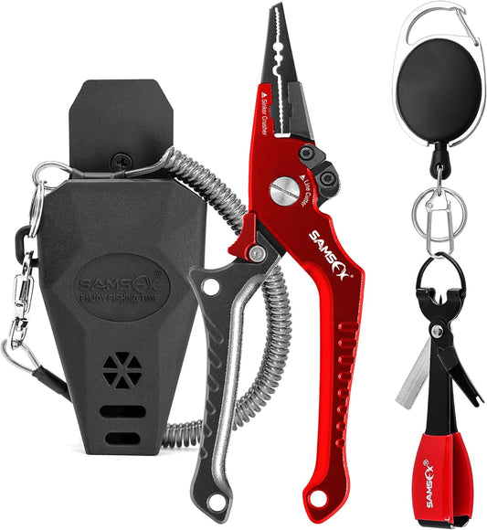 SAMSFX Aluminum Fishing Pliers – Hook Remover & Braid Line Cutter