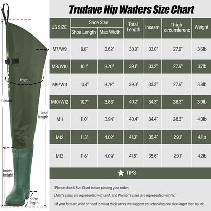 Waterproof Hip Waders for Fishing & Hunting