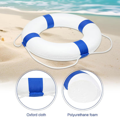 Child Pool Life Ring Buoy – Life Preserver with Rope & Reflective Tape