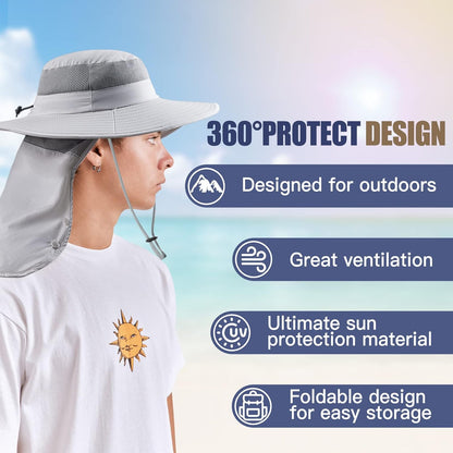 Fishing Hat with Neck Flap & Mesh Ventilation