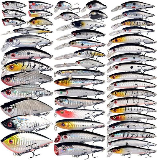  Bass Fishing Lures Kit – Topwater & Hard Baits for Freshwater & Saltwater