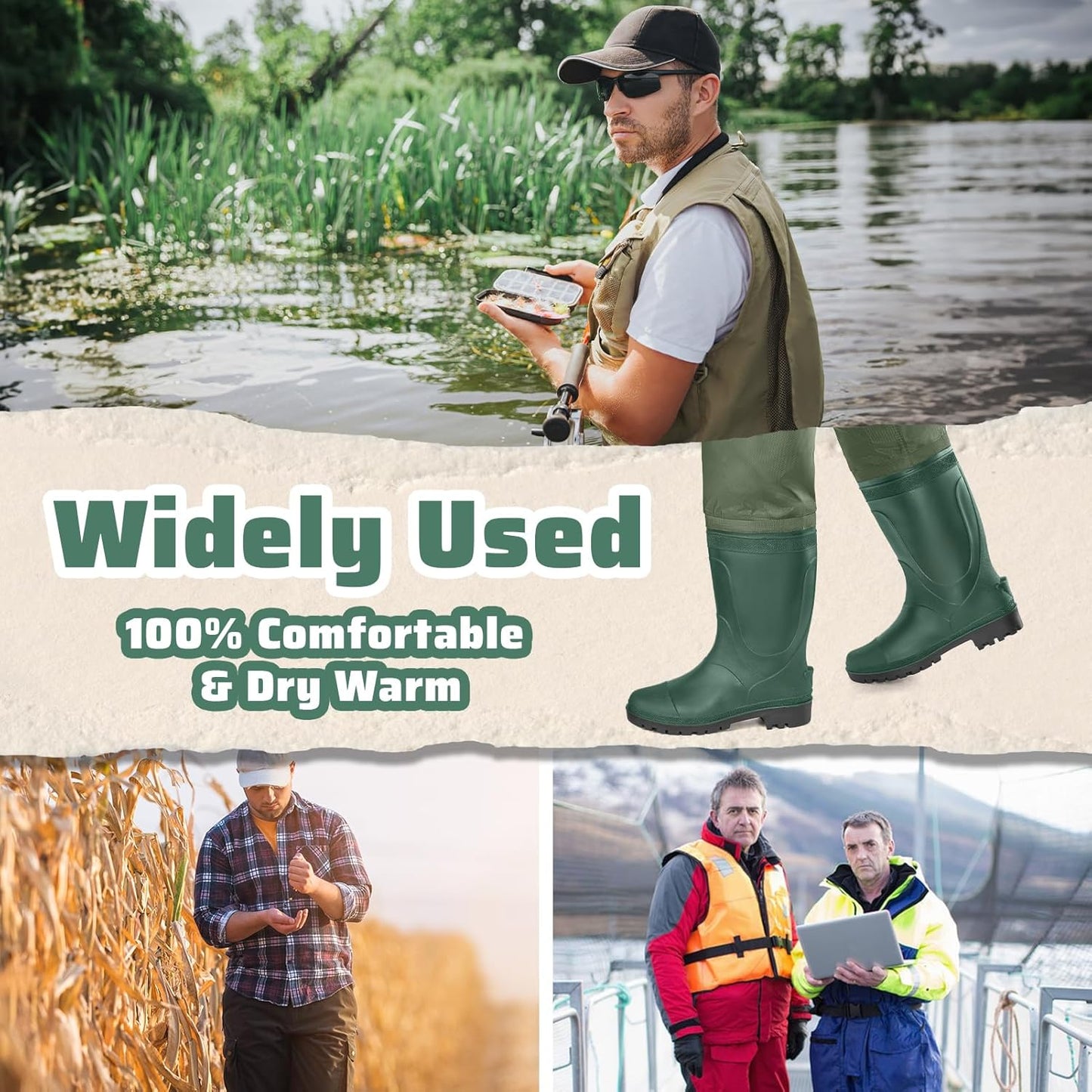 Waterproof Hip Waders for Fishing & Hunting