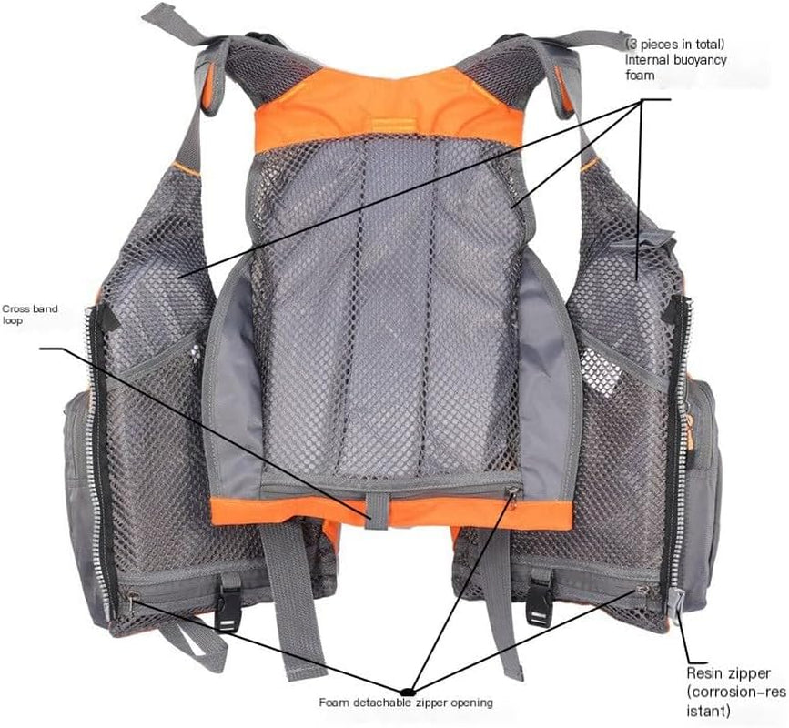 JKSPORTS Fly Fishing Vest & Safety Life Jacket