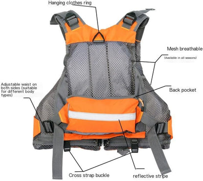 JKSPORTS Fly Fishing Vest & Safety Life Jacket