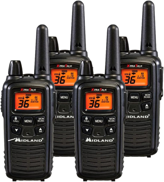 Midland LXT600VP3 FRS Two-Way Radios – 4 Pack Bundle w/Chargers