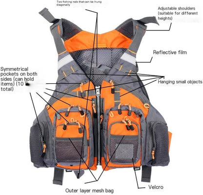 JKSPORTS Fly Fishing Vest & Safety Life Jacket